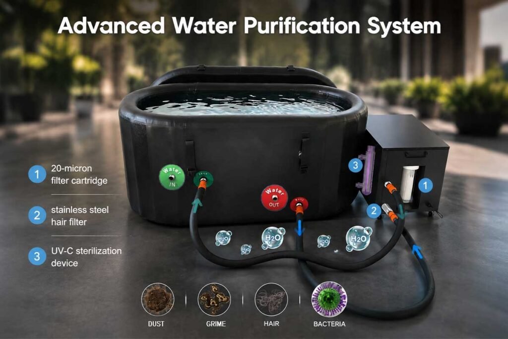 CHILLMEND IB-Pro H10 | Commercial Ice Bath Chiller for Gyms, Spas & Recovery Centers 5 Advanced Water Purification System