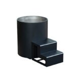 Black Cylindrical Stainless Steel Ice Bath Tub