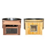 Different wooden oval bathtubs