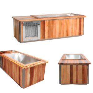 Various Display Angles of the Wooden All-in-One Ice Bath Tub