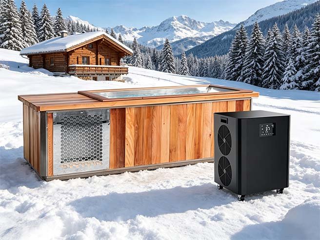 Chillmend Red Cedar Exterior Stainless Steel Inner Tub with All-in-One Smart Cold Plunge Chiller