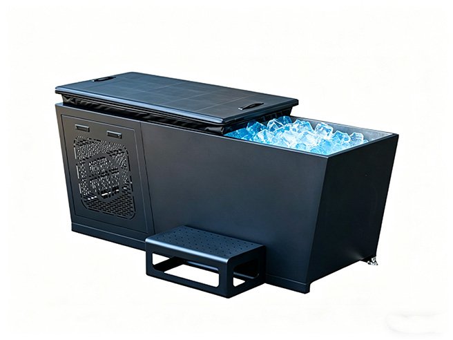 Chillmend Stainless Steel All-in-One Bathtub, Carbon Black Edition