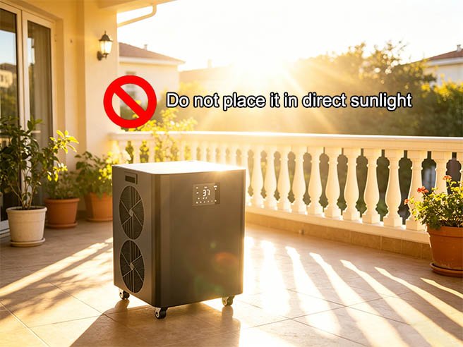 Do not place chiller in direct sunlight