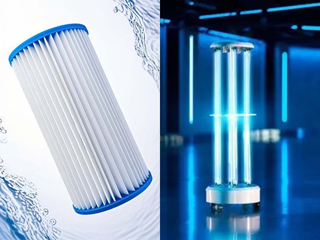 Filter cartridge and UV sterilization