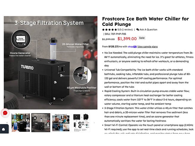 Turbro 1HP Ice Bath Chiller
