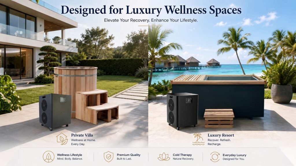 CHILLMEND IB-Pro C10 | Luxury 1 HP Ice Bath Chiller for Premium Home Wellness 4 Designed for Luxury Wellness Spaces