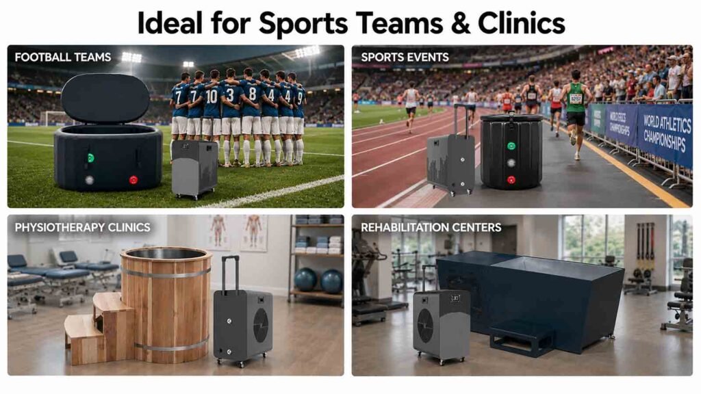 CHILLMEND IB-Trolley Case 10 | Portable 1 HP Ice Bath Chiller for Mobile Recovery & Sports Teams 6 Ideal for Sports Teams & Clinics
