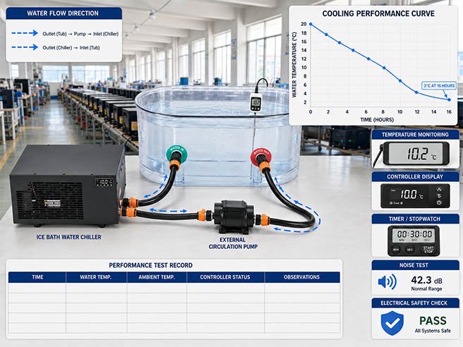 Ice Bath Chiller Sample Order Checklist for Importers and Distributors 3 Step 6 Test Cooling Performance